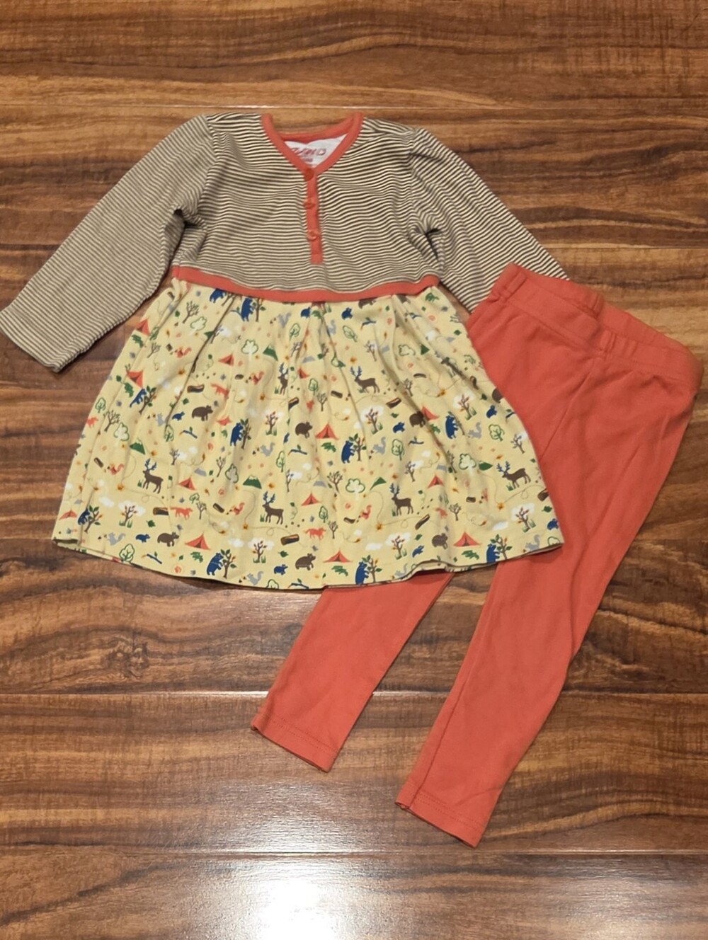 Zutano EUC 24 Months Forest Print Dress and Leggings Set
